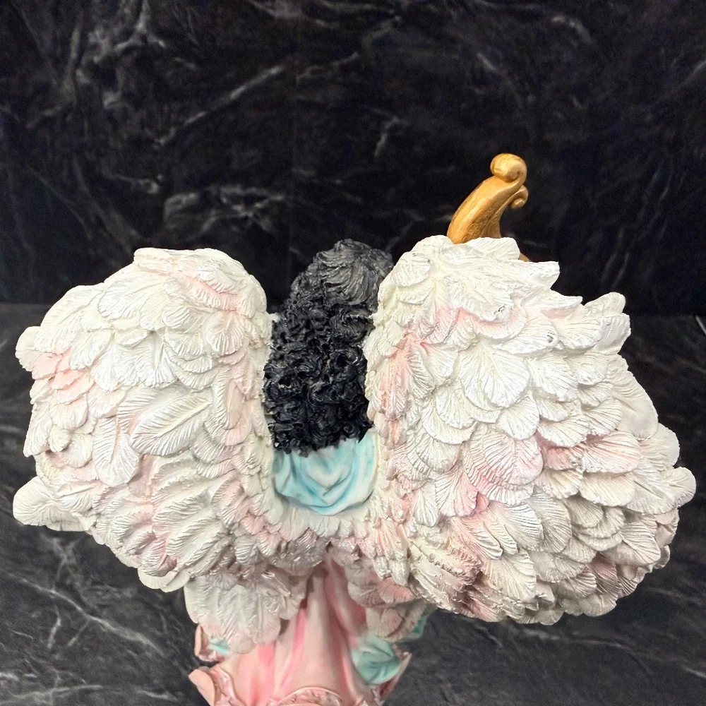 Angel Playing Harp Figurine